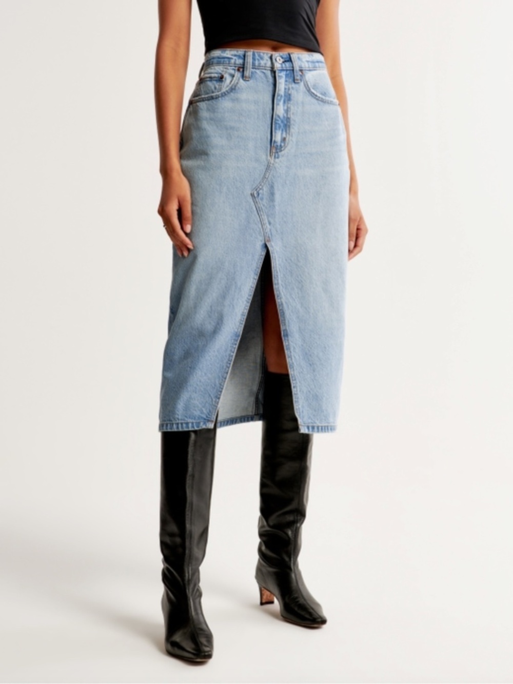 Abercrombie Denim Midi Skirt